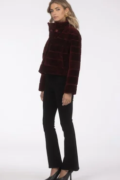 Reversible Textured Shearling Lamb Jacket