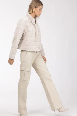 Reversible Textured Shearling Lamb Jacket