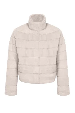 Reversible Textured Shearling Lamb Jacket