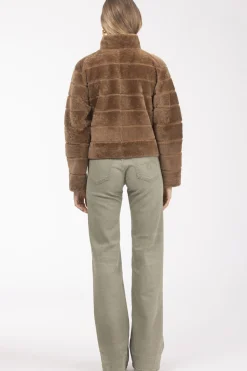 Reversible Textured Shearling Lamb Jacket
