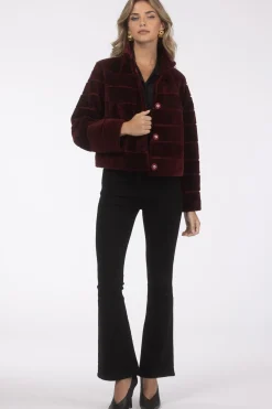 Reversible Textured Shearling Lamb Jacket