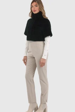 Reversible Textured Shearling Lamb Bolero With Cropped Sleeves