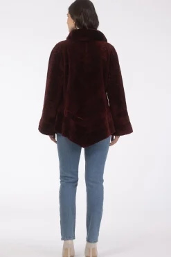 Reversible Textured Shearling Lamb Jacket