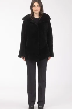 Reversible Textured Shearling Lamb Jacket