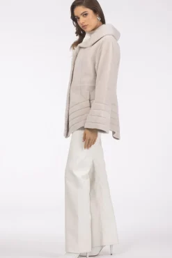 Reversible Textured Shearling Lamb Jacket