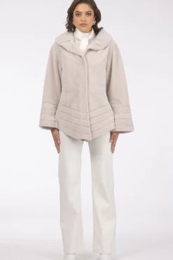 Reversible Textured Shearling Lamb Jacket