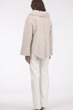 Reversible Textured Shearling Lamb Jacket