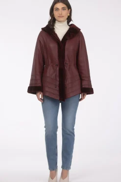 Reversible Textured Shearling Lamb Jacket