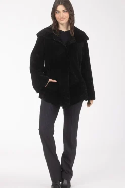 Reversible Textured Shearling Lamb Jacket