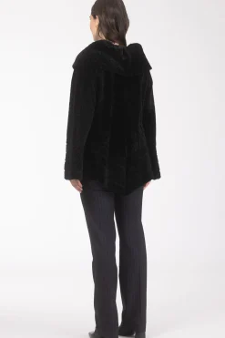 Reversible Textured Shearling Lamb Jacket