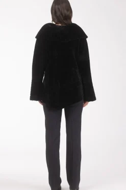 Reversible Textured Shearling Lamb Jacket