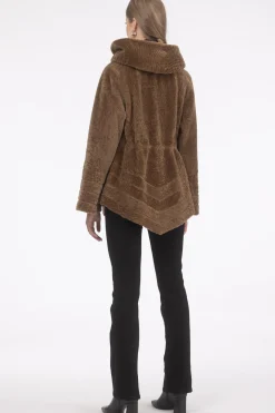 Reversible Textured Shearling Lamb Jacket