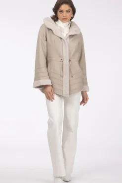 Reversible Textured Shearling Lamb Jacket