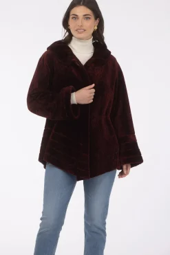 Reversible Textured Shearling Lamb Jacket