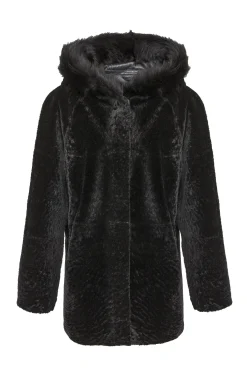 Reversible Textured Shearling Lamb Parka With Merinillo Shearling Lamb Hood Trim