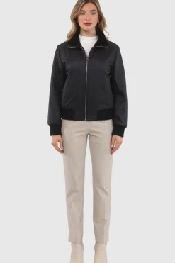 Reversible Textured Shearling Lamb Bomber Jacket