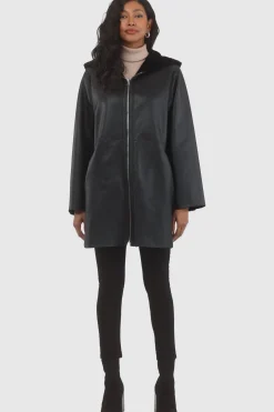 Reversible Textured Shearling Lamb Parka