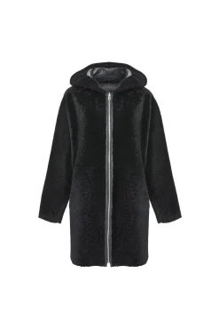 Reversible Textured Shearling Lamb Parka