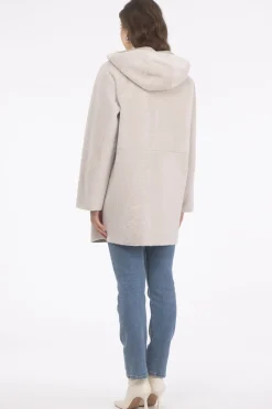 Reversible Textured Shearling Lamb Parka