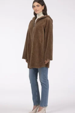 Reversible Textured Shearling Lamb Parka