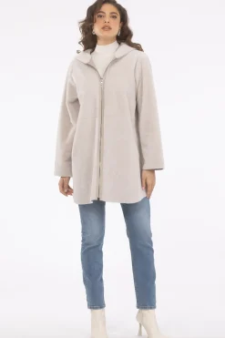 Reversible Textured Shearling Lamb Parka