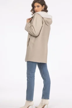 Reversible Textured Shearling Lamb Parka