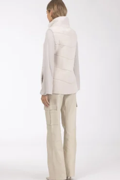 Reversible Textured Shearling Lamb Vest