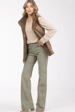 Reversible Textured Shearling Lamb Vest