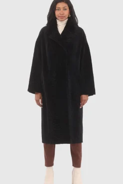 Reversible Textured Shearling Lamb Short Coat