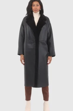 Reversible Textured Shearling Lamb Short Coat