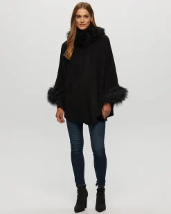 Select Cashmere & Wool Cape With Select Lamb Trim