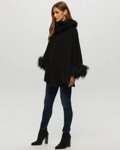 Select Cashmere & Wool Cape With Select Lamb Trim