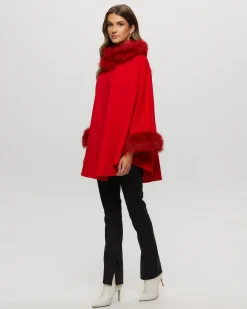 Select Cashmere & Wool Cape With Select Lamb Trim