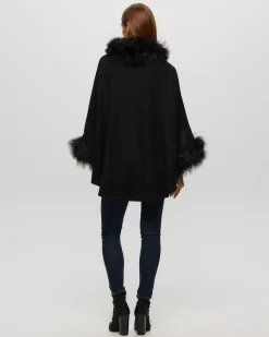 Select Cashmere & Wool Cape With Select Lamb Trim