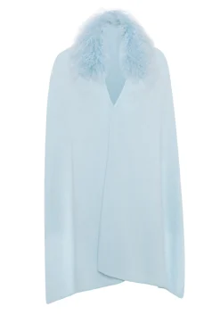 Select Cashmere And Merino Wool Blend Stole With Select Mongolian Lamb Trim