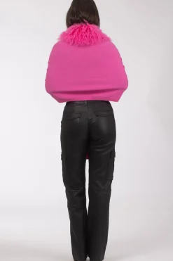 Select Cashmere And Merino Wool Blend Stole With Select Mongolian Lamb Trim