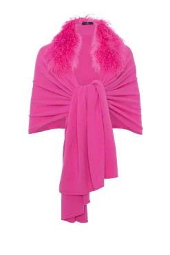 Select Cashmere And Merino Wool Blend Stole With Select Mongolian Lamb Trim