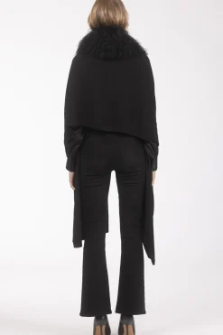 Select Cashmere And Merino Wool Blend Stole With Select Mongolian Lamb Trim