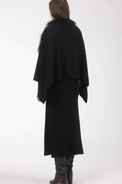 Select Cashmere And Merino Wool Blend Stole With Select Mongolian Lamb Trim