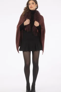 Select Cashmere And Merino Wool Blend Stole With Select Mongolian Lamb Trim