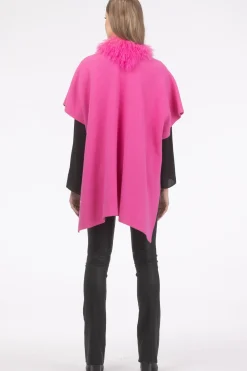 Select Cashmere And Merino Wool Blend Cape With Select Mongolian Lamb Trim