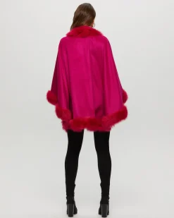 Select Cashmere Cape With Toscana Shearling Lamb Trim