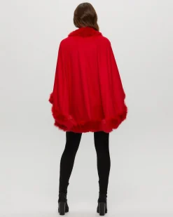 Select Cashmere Cape With Toscana Shearling Lamb Trim