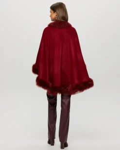Select Cashmere Cape With Toscana Shearling Lamb Trim