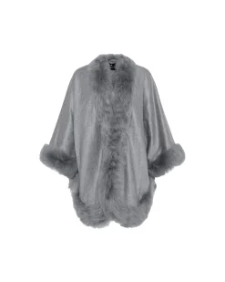 Select Cashmere Cape With Toscana Shearling Lamb Trim