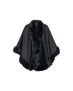 Select Cashmere Cape With Toscana Shearling Lamb Trim