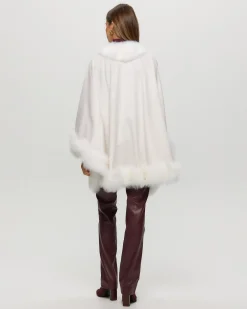 Select Cashmere Cape With Toscana Shearling Lamb Trim