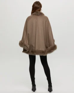Select Cashmere Cape With Toscana Shearling Lamb Trim