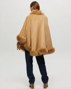 Select Cashmere Cape With Toscana Shearling Lamb Trim