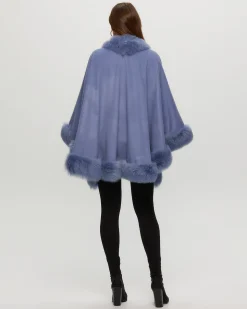 Select Cashmere Cape With Toscana Shearling Lamb Trim